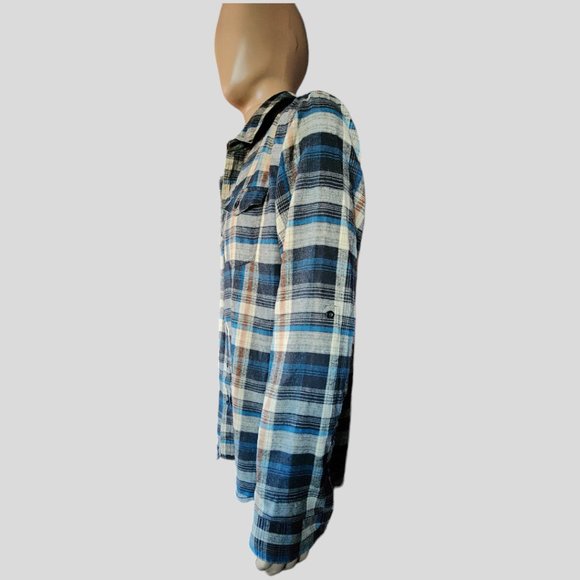 Mens BURNSIDE Flannel Plaid Button Down  Size XL - Picture 5 of 8